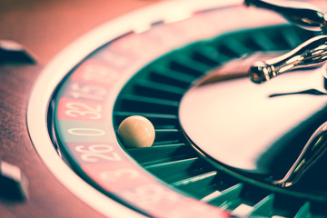 Roulette table close up at the Casino