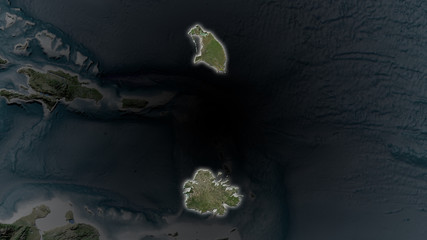 Barbuda Island. Satellite