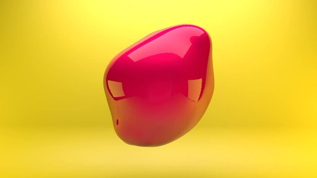 3D Abstract animation of colorful sound wave circle equalizer. Audio spectrum simulation for music, futuristic, ads.  Abstract animation of fluid ball 