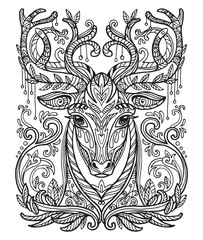 Vector coloring deer
