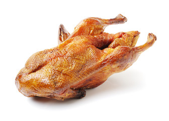 Peking Duck, China's most famous dish on white background