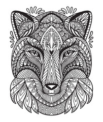 Vector coloring wolf