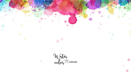 Template design with Multicolored splash watercolor blot