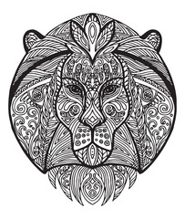 Vector coloring lion