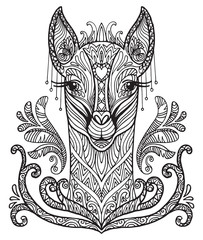Vector coloring lama © alinart