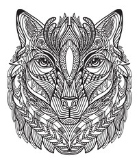 Vector coloring wolf