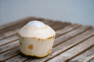 Peeled Coconut Ready to Eat. Peelless coconut