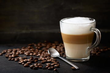 glass of latte macchiato coffee
