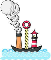 Abstract anchor color print design. Marine stuff sea nautical illustration vector.