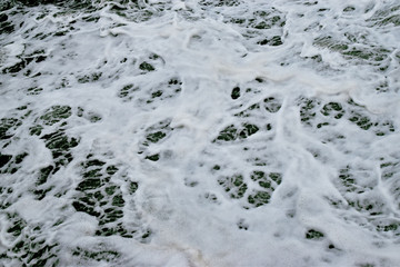 Natural abstract pattern background with copy space for web banner and design template.Ocean white foam. Ocean waves wallpaper. Ocean texture.