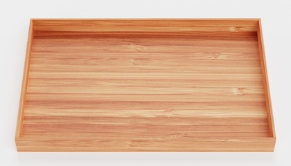Realistic 3d Render of Bamboo Tray