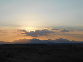 sunset in the mountains