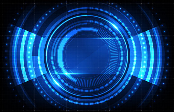 abstract background of sci fi hud ui with blue Printed Circuit Board