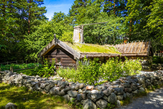 Traditional Cottage In Skansen, Stockholm, Sweden