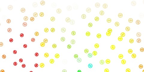 Light green, red vector texture with disease symbols.