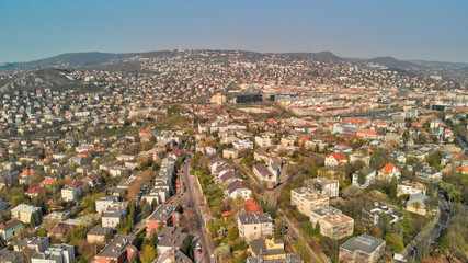 Aerial view of Budapest in spring season