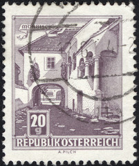 Obraz premium Postage stamps of the Austria. Stamp printed in the Austria. Stamp printed by Austria.