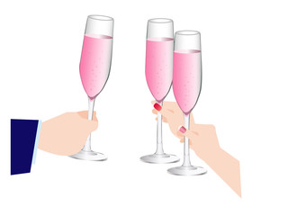 ピンクのシャンパン