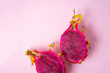 Dragon fruit isolated on violet background