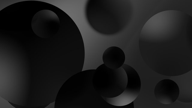 Abstract black balls geometric gradient background.For graphic design. 3d render illustration.