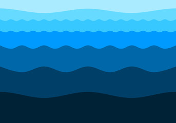 Blue water waves pattern background vector.