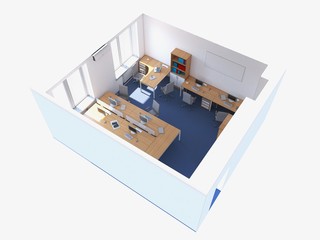 office, interior visualization, 3D illustration
