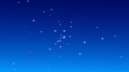 Fototapeta na wymiar Christmas colorful starry on blue gradient background.
