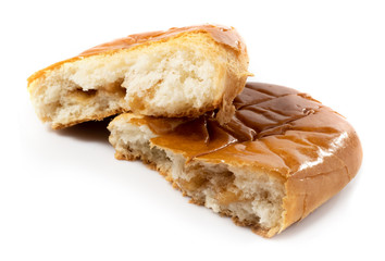 isolated image of a broken bun on a white background