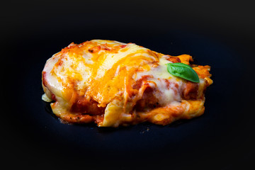 Chicken Parmesan Baked in Tomato Sauce with Mozzarella Chees