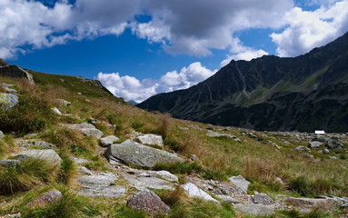 mountain landscape with blue sky.  Tatra Mountains