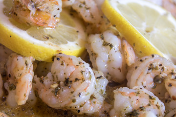 Shrimp Scampi with fresh lemon garlic parsley saute 
