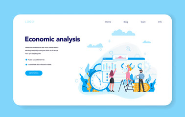 Economic analysis concept web banner or landing page set.