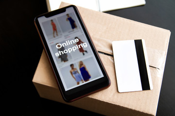 Online shopping. Buying clothes on the Internet. Advertising on YouTube. shopping.