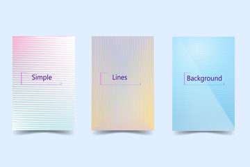 Set of simple linear backgrounds with gradients of blue, yellow and pink colors