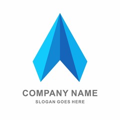 Triangle Arrow Space Business Company Vector Logo Design