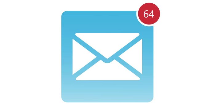 4k color animation of receiving 99 emails in email box.  Animation email icon with counting number. Formats UHD, HD, 1080p 4K.

