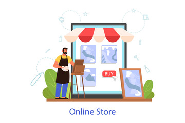 Creative workshops and online store for artist. Idea of creative people