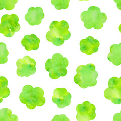 Hand drawn floral seamless repeat pattern. Spring, summer flowers, leaves trendy colors. Bold...