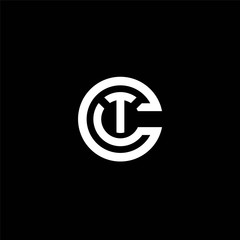 letter ct circle logo design vector image, circle letter ct logo design . tc circle logo  - obrazy, fototapety, plakaty