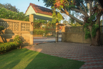 house is decorated in a nature style ,Horn plant (Platycerium) ,Deer antlers or with the scientific name platycerium andinum which is also known in Indonesia as a 