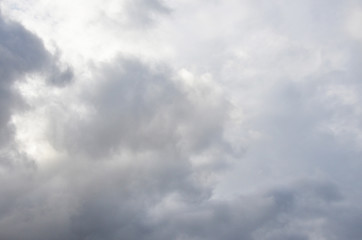 White clouds in blue sky without sun