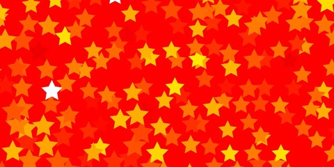 Light Red, Yellow vector background with small and big stars. Colorful illustration in abstract style with gradient stars. Pattern for wrapping gifts.