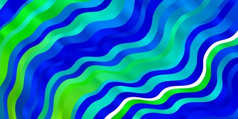 Light Blue, Green vector pattern with curves. Gradient illustration in simple style with bows. Best design for your ad, poster, banner.