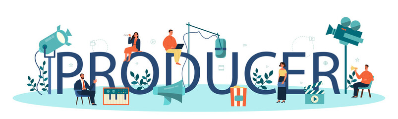 Producer typographic header concept. Film and music production.