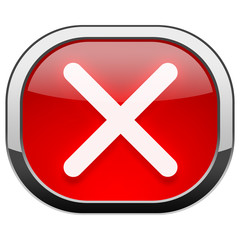 Obraz premium Red rounded square button - Close