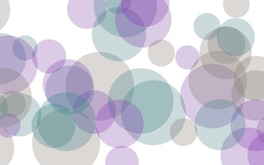 Multicolored translucent circles on a white background. Pink tones. 3D illustration