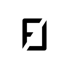 FJ initial letter icon logo vector design template
