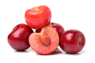 Fototapeta na wymiar fresh cherry fruit on white background
