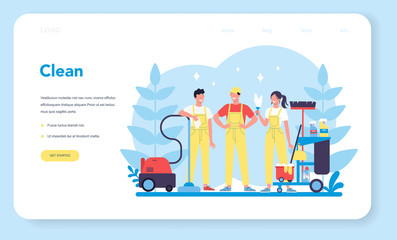 Cleaning service or company web banner or landing page.