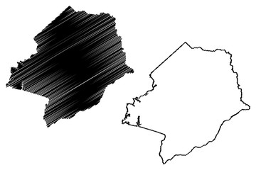 Hancock County, Georgia (U.S. county, United States of America,USA, U.S., US) map vector illustration, scribble sketch Hancock map